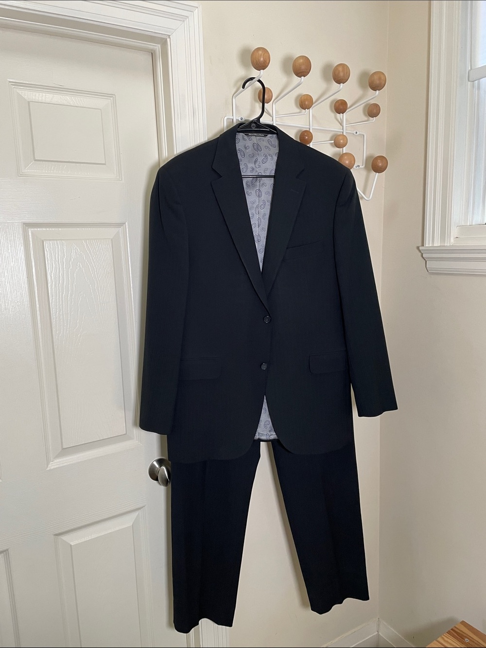 Jack Victor Classic Pinstriped Old Money Blazer Suit - Navy 42R Blazer 35R Pants
